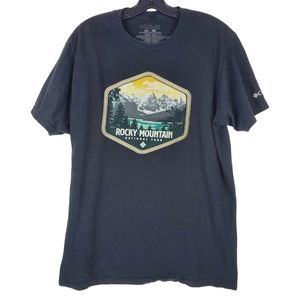 COLUMBIA Shirt ROCKY MOUNTAIN Spell Out Outdoor Hiking Trail